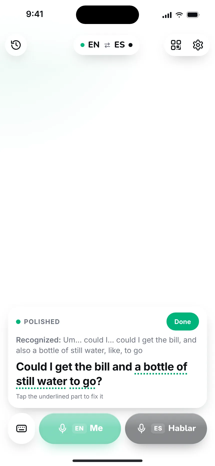 You speak — processing
