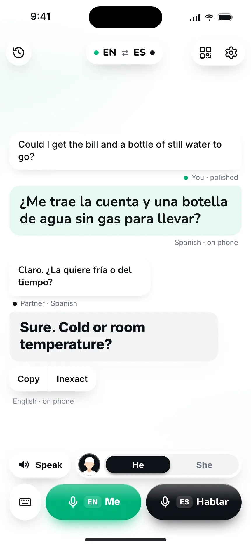 Every word within reach — tap translation copy