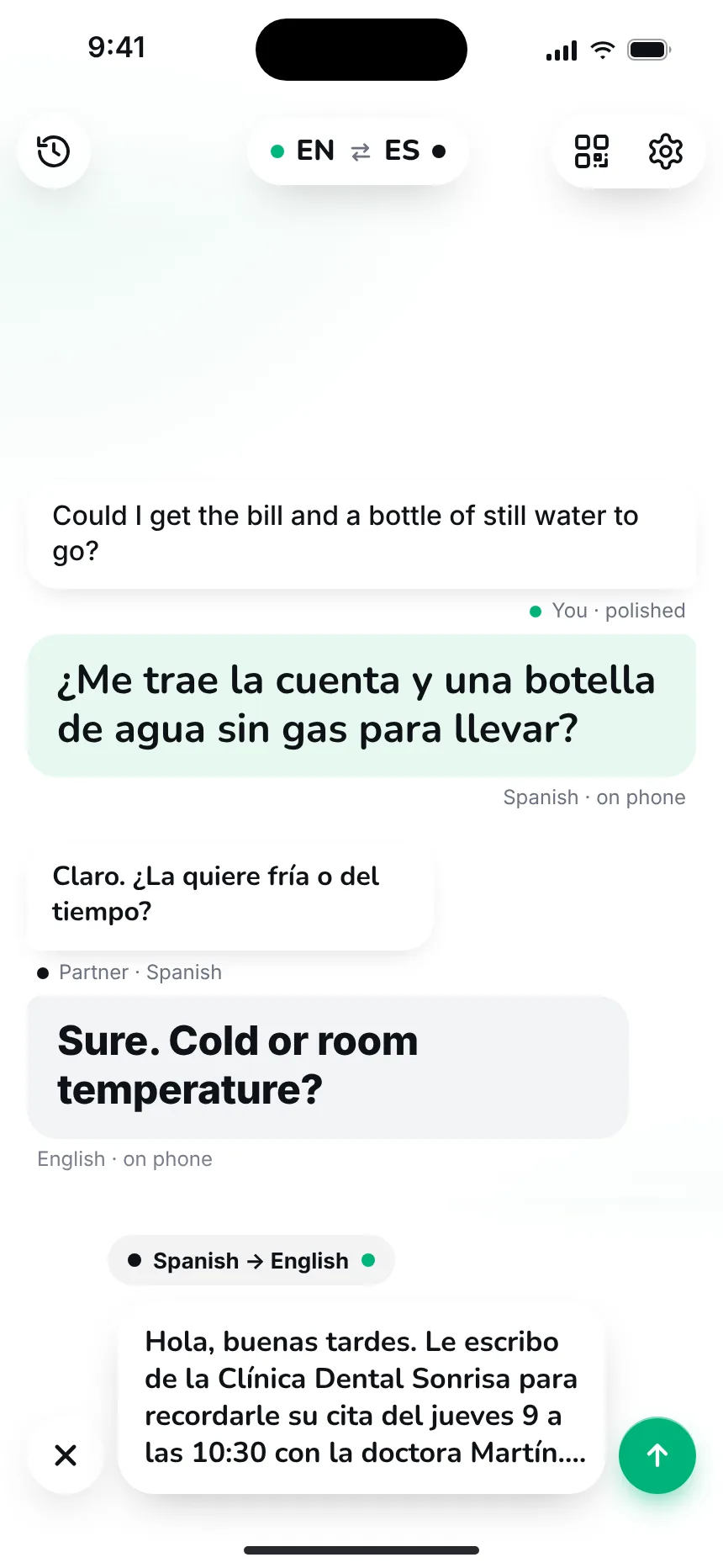 Text mode — your messages — text pasted