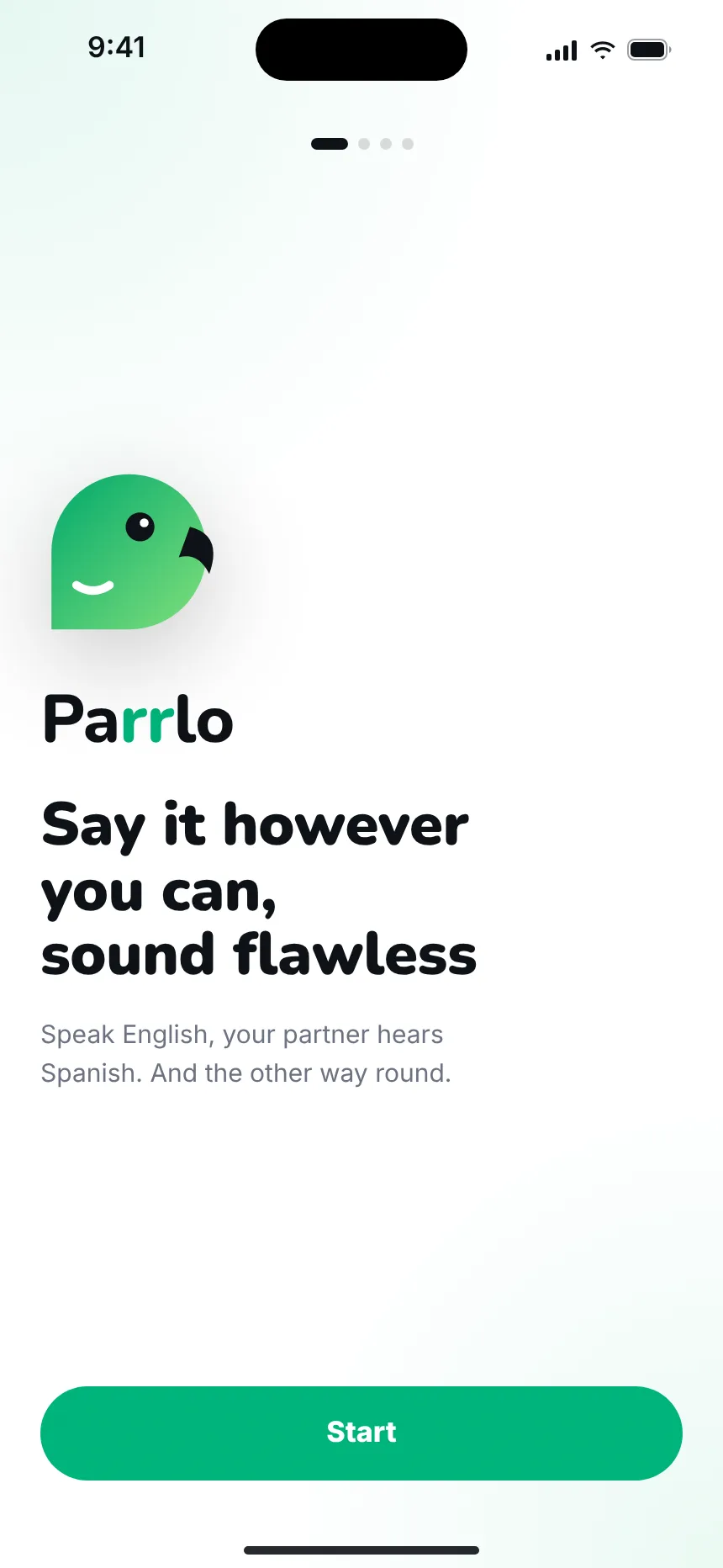 First launch — onboarding welcome