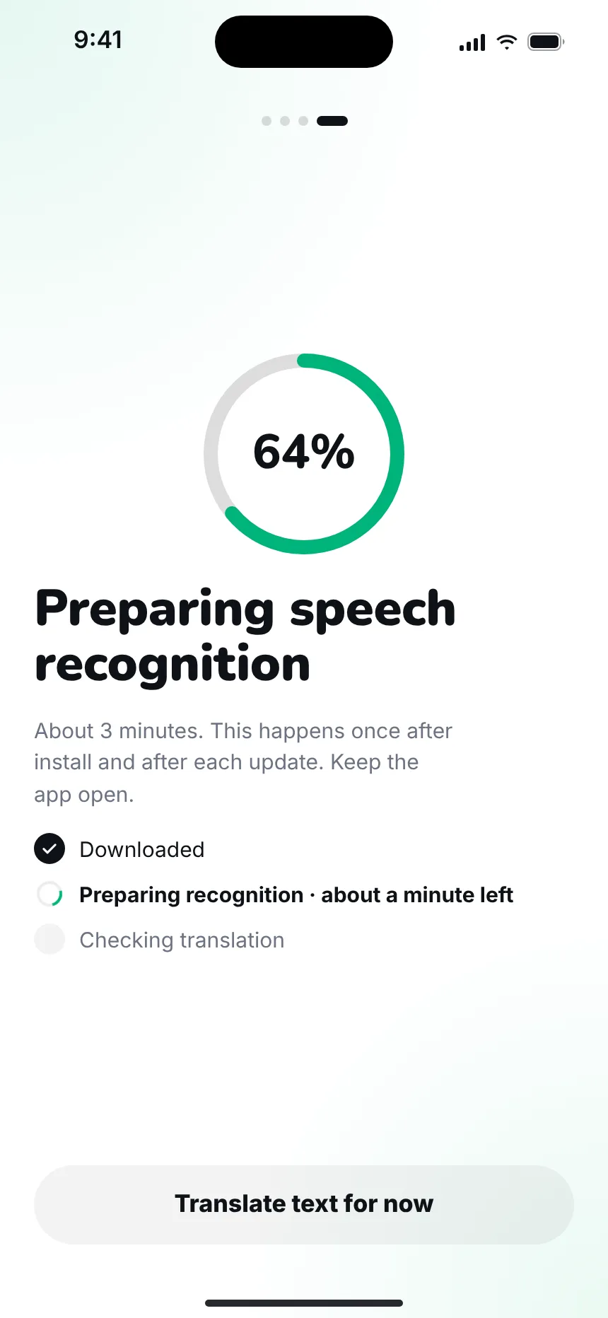 First launch — onboarding prep