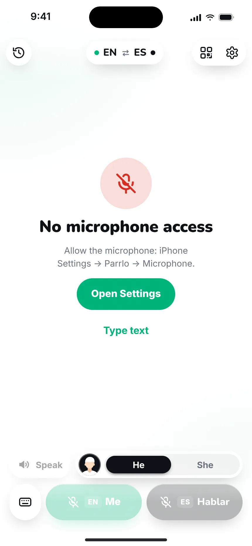 When something’s wrong — error no mic